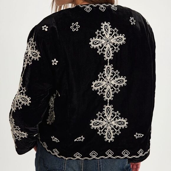 Free People Mia Jacket Black Combo NWOT - Picture 4 of 7